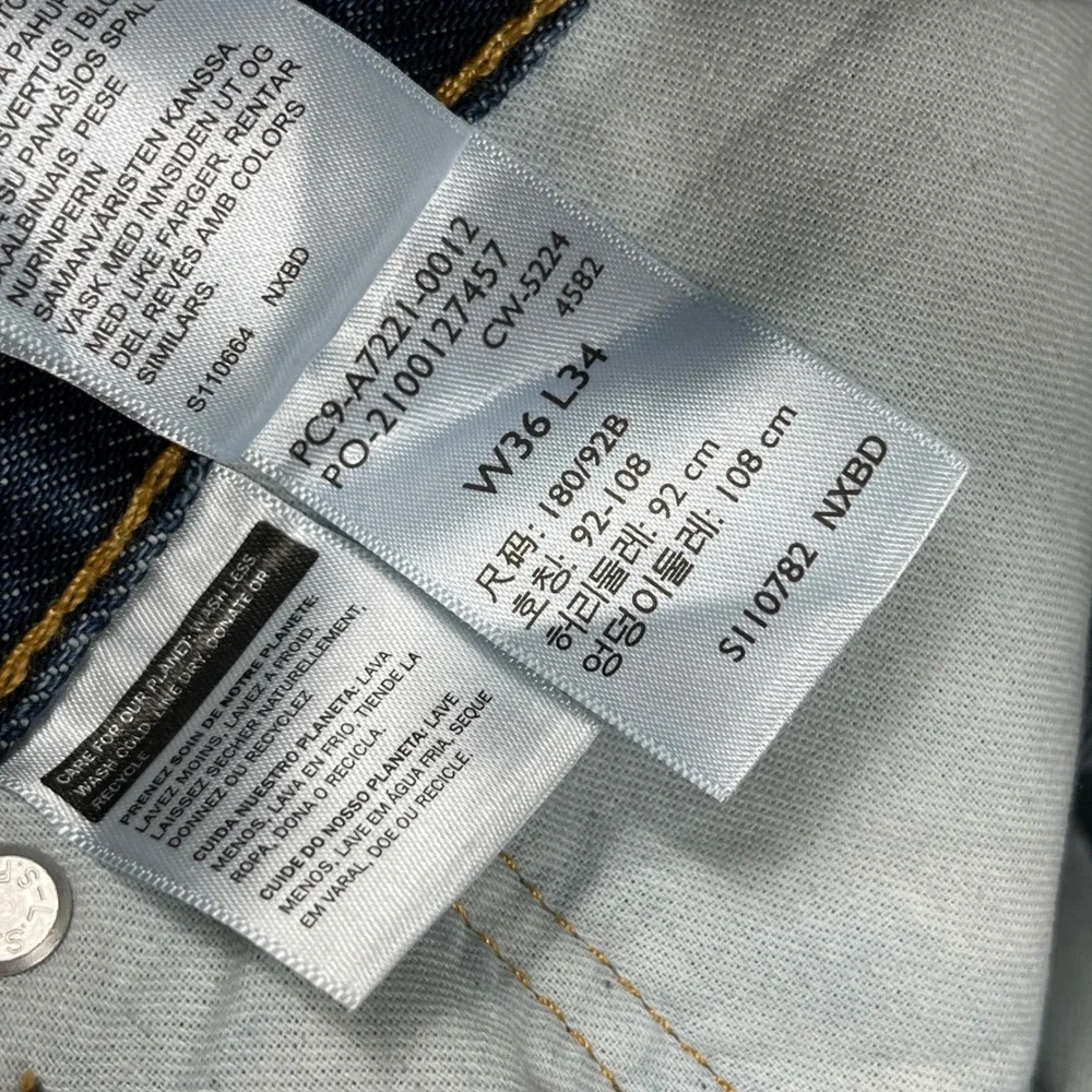 Levis‎ 565 Loose Fit Jeans Mens 36x34 Blue Straight Leg Baggy Denim Casual